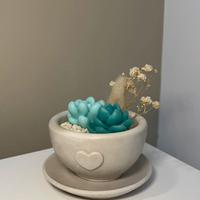 Tazza in gesso con candela