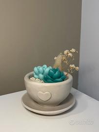 Tazza in gesso con candela