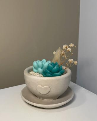 Tazza in gesso con candela
