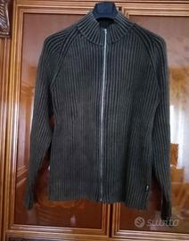 cardigan fordocks verde con zip  taglia L 