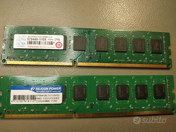 Moduli RAM 2X4GB DDR3 1333Mhz