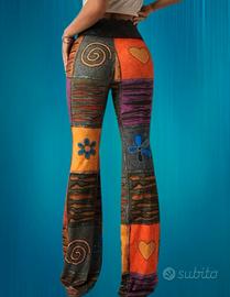 Pantaloni da Donna Stampa Bohemian Bordo in Pizzo