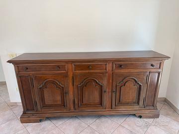 Credenza Madia classica in legno 4 ante e cassetti