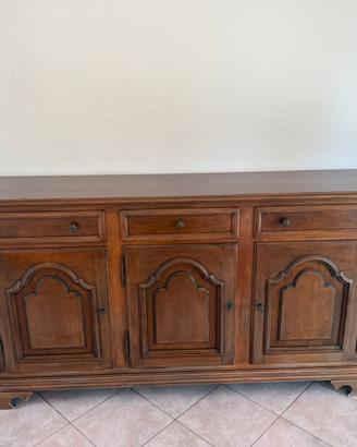 Credenza Madia classica in legno 4 ante e cassetti