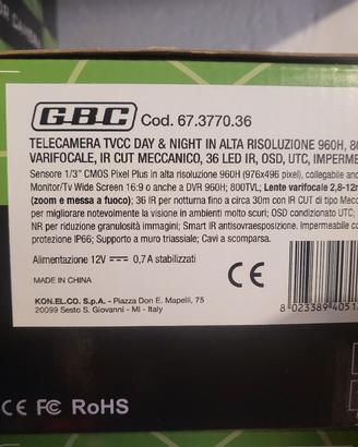 7 telecamere filari + DVR 8 ch