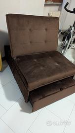 Poltrona reclinabile Allungabile  marrone