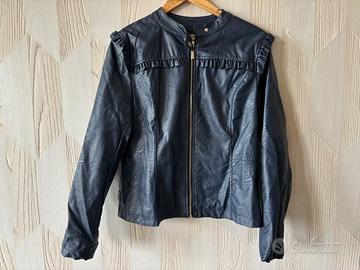 Giacca  donna blu ecopelle