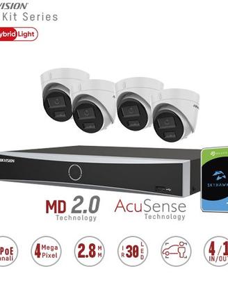 Kit di videosorveglianza con registratore Poe 4mpx