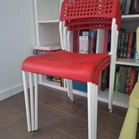 3 sedie ADDE rosse Ikea