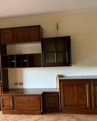 Parete attrezzata legno massello Salone