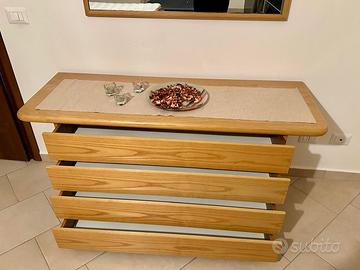 set como’ - comodini - specchio in legno massello