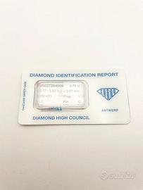 Solitario oro 18KT diamante 0.76 IF F, HRD SALVINI