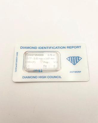 Solitario oro 18KT diamante 0.76 IF F, HRD SALVINI