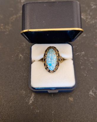 Anello vintage Art Nouveau - pietra Turchese