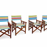 Set di 4 sedie pieghevoli da giardino