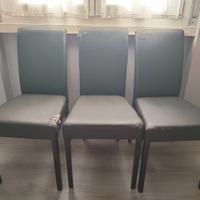 Tre sedie in similpelle grigio sala e/o cucina