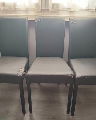 Quattro sedie in similpelle grigio sala e/o cucina