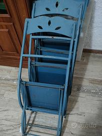 sedie da esterno ferro azzurre