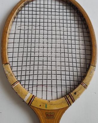 Racchetta da tennis vintage Malbro in legno '60