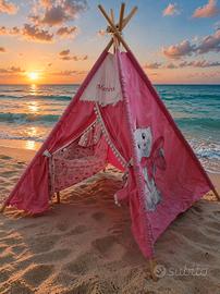 Tenda a tepee indiana in tessuto 