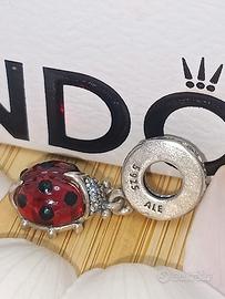 charm pandora originale coccinella rossa