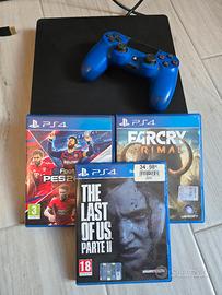 Playstation 4 slim con joystick e 3 giochi