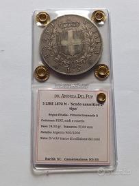 Vit em III 5 lire 1870