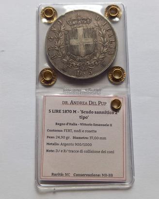 Vit em III 5 lire 1870