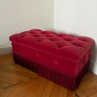 Pouf velluto rosso
