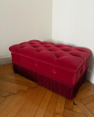 Pouf velluto rosso