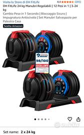 Manubri regolabili 24kg + supporto