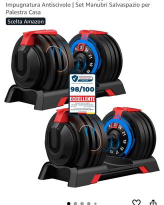 Manubri regolabili 24kg + supporto