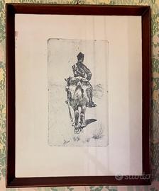 Set di n. 4 Aqueforti  originali Giovanni Fattori