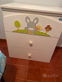 Cassettiera Pali con vaschetta per bagnetto