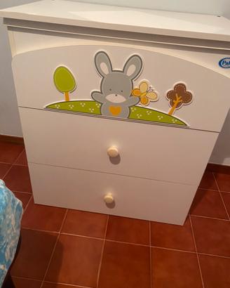 Cassettiera Pali con vaschetta per bagnetto