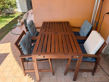 Set tavolo e sedie da giardino