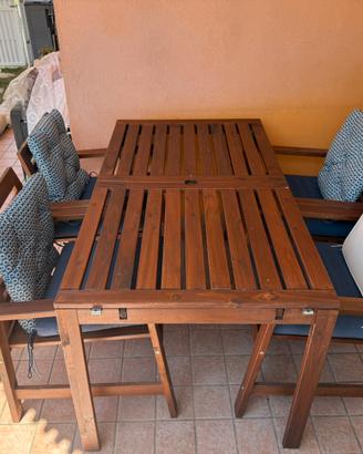 Set tavolo e sedie da giardino