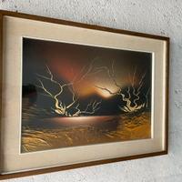 Coppia quadri vintage FAMA anni 70 rilievo