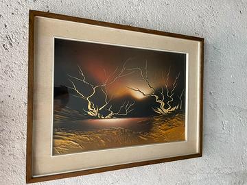 Coppia quadri vintage FAMA anni 70 rilievo