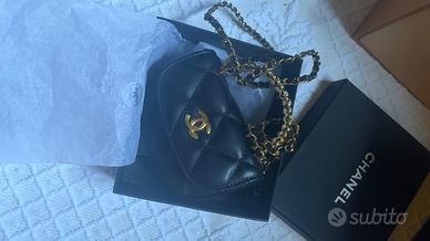 Chanel Mini Black leather chain bag vic birthday