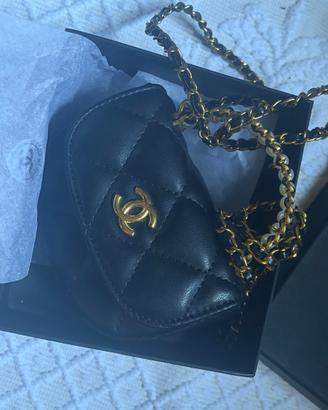 Chanel Mini Black leather chain bag vic birthday