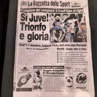 gazzetta dello sport Juve Champions 1996