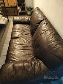 Divano 3 posti in pelle marrone ikea