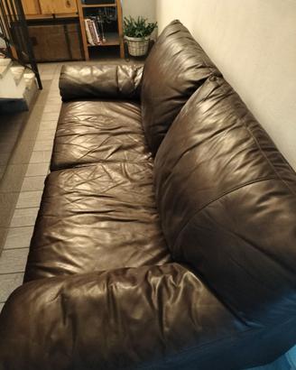 Divano 3 posti in pelle marrone ikea