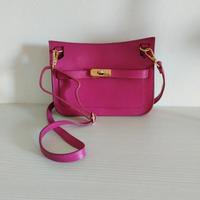 tracolla fucsia donna in pelle 