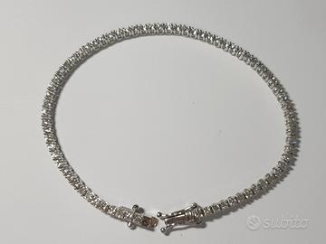 Bracciale Tennis In Oro Bianco18kt750 Con Diamanti