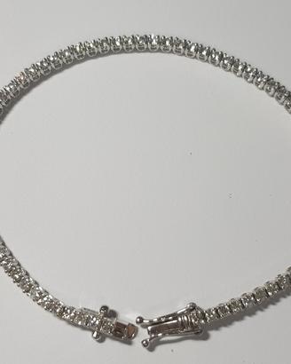 Bracciale Tennis In Oro Bianco18kt750 Con Diamanti