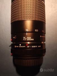 Canon EF 75-300mm + adattatore EF-RF