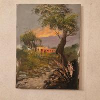 quadro ad olio "paesaggio di Campagna"