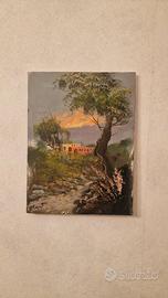 quadro ad olio "paesaggio di Campagna"